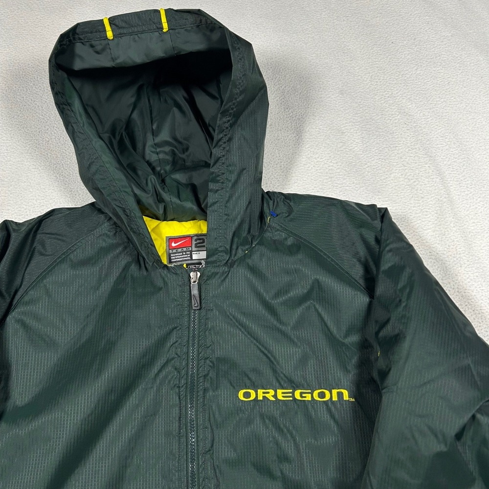 Nike Jacket Mens 2XL Green Oregon Ducks Hooded Quilted Parka Full Zip Sideline - Picture 3 of 14